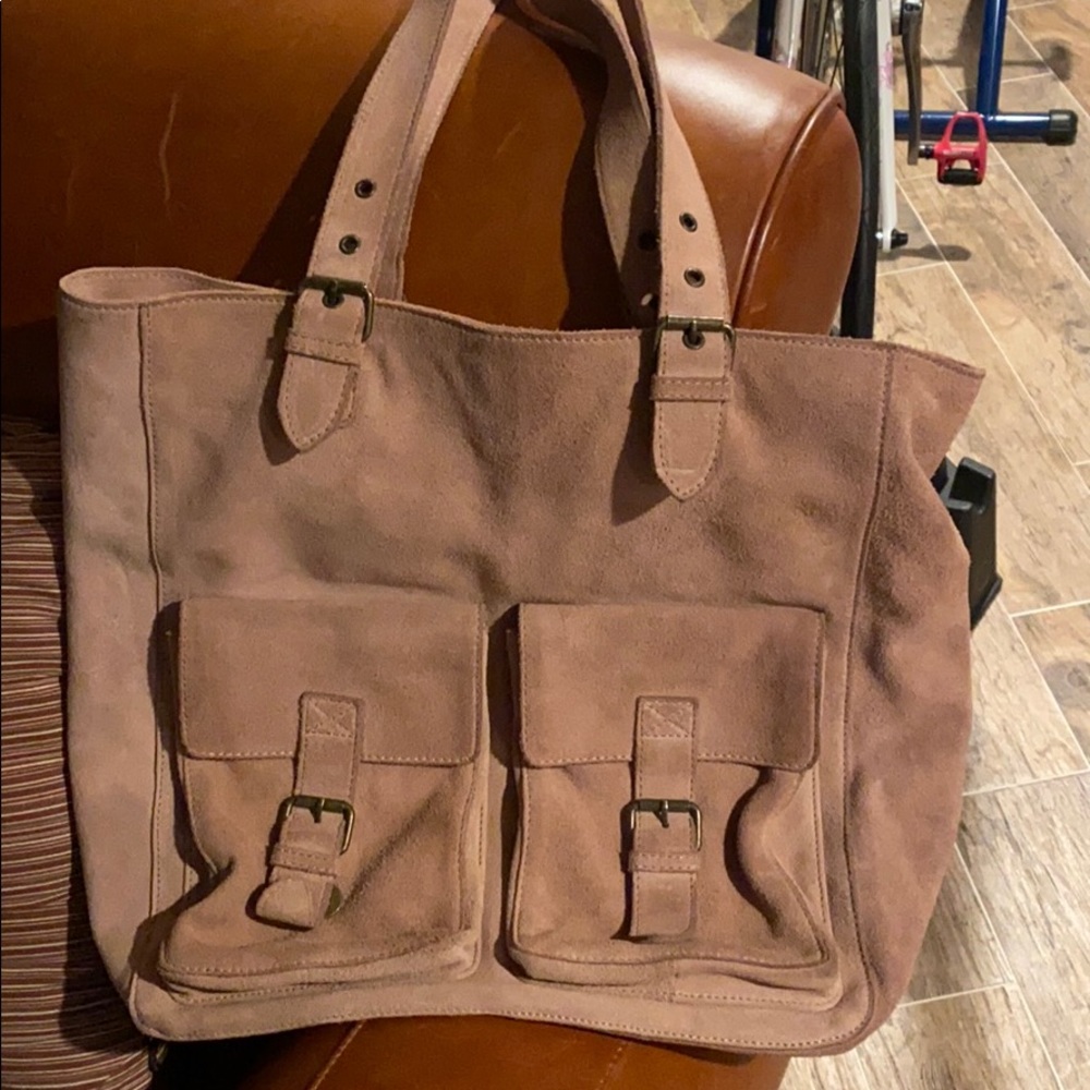LL Bean camel suede XL Tote